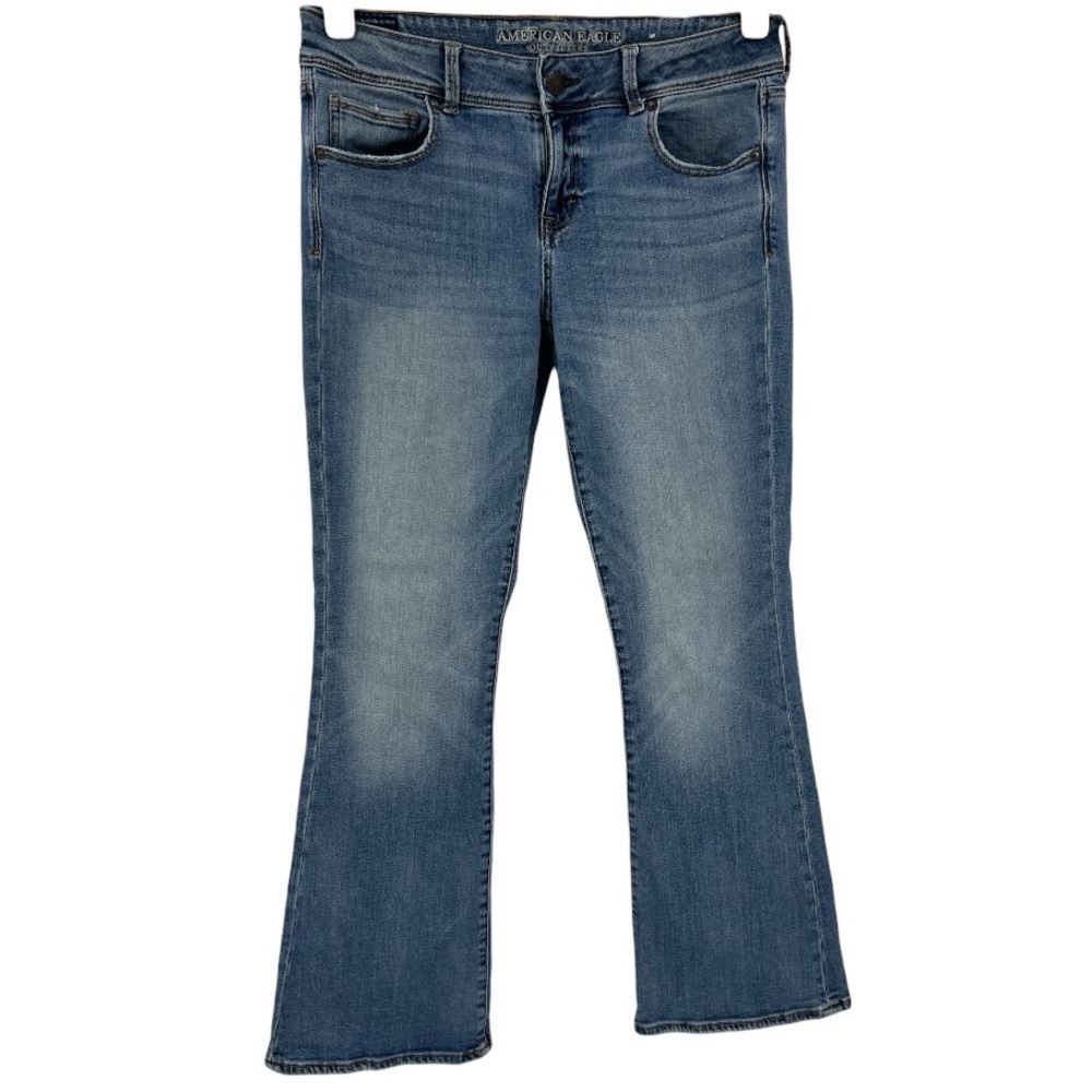 American Eagle Stretch X Bootcut/Flare Mid Rise Med Wash Jeans SZ 12